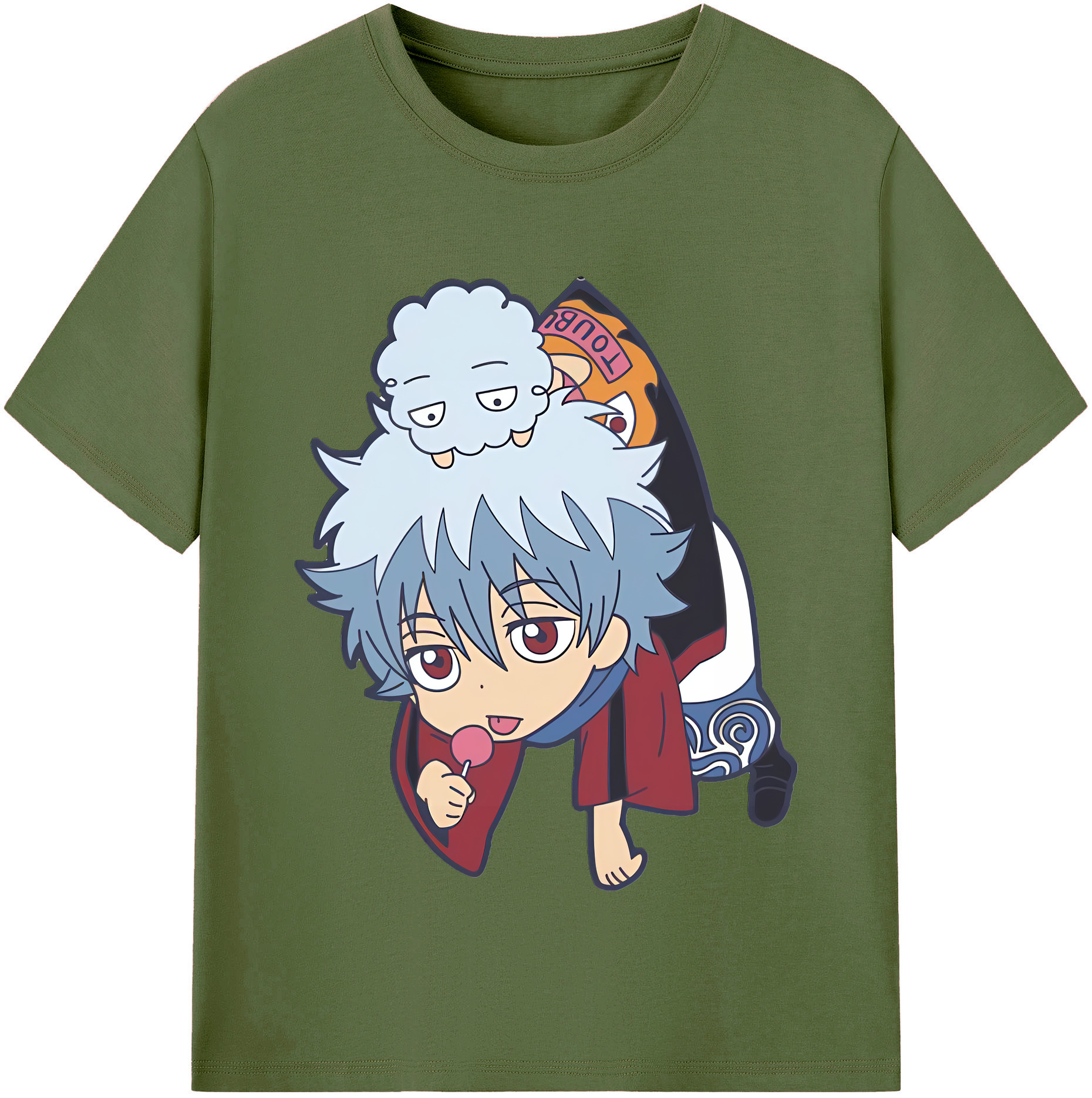 （画像用） ぎんたま 坂田銀時（さかたぎんとき） 神楽 志村新八（しむら しんぱち） GINTAMA Sakata Gintoki Kagura Shimura Shinpachi 綿100％半袖Tシャツ（フロントプリント）
